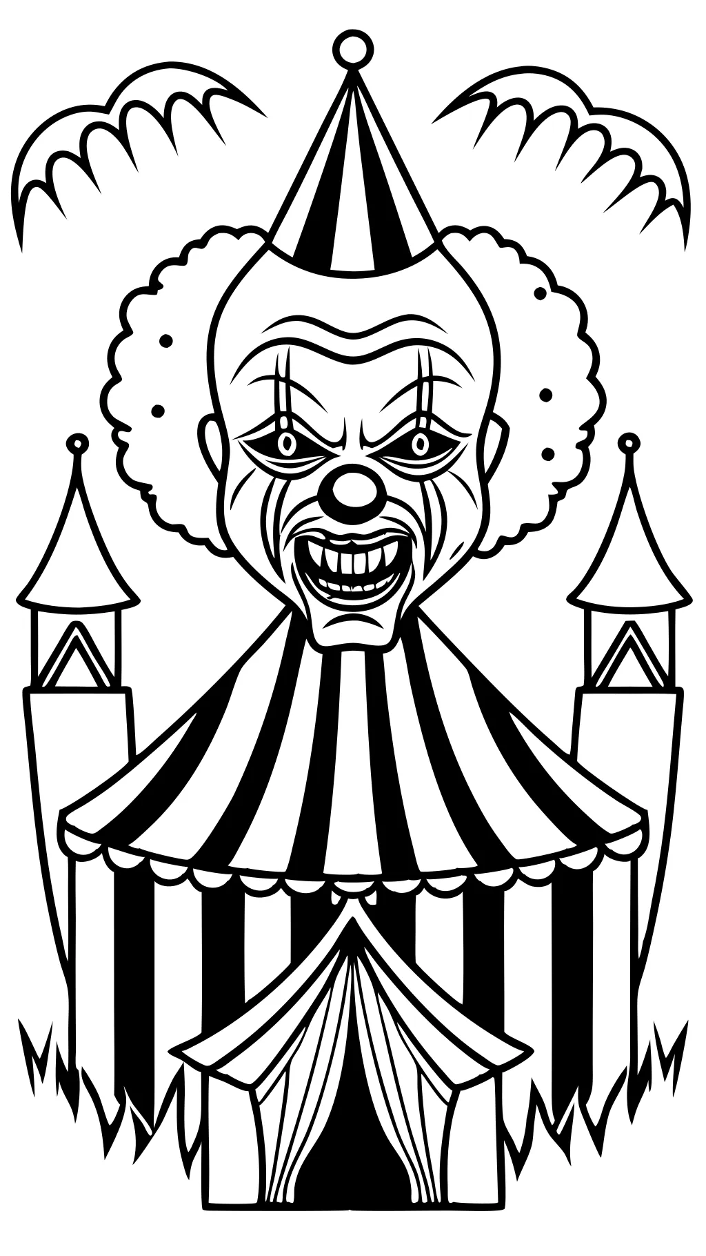 coloring pages of scary clowns